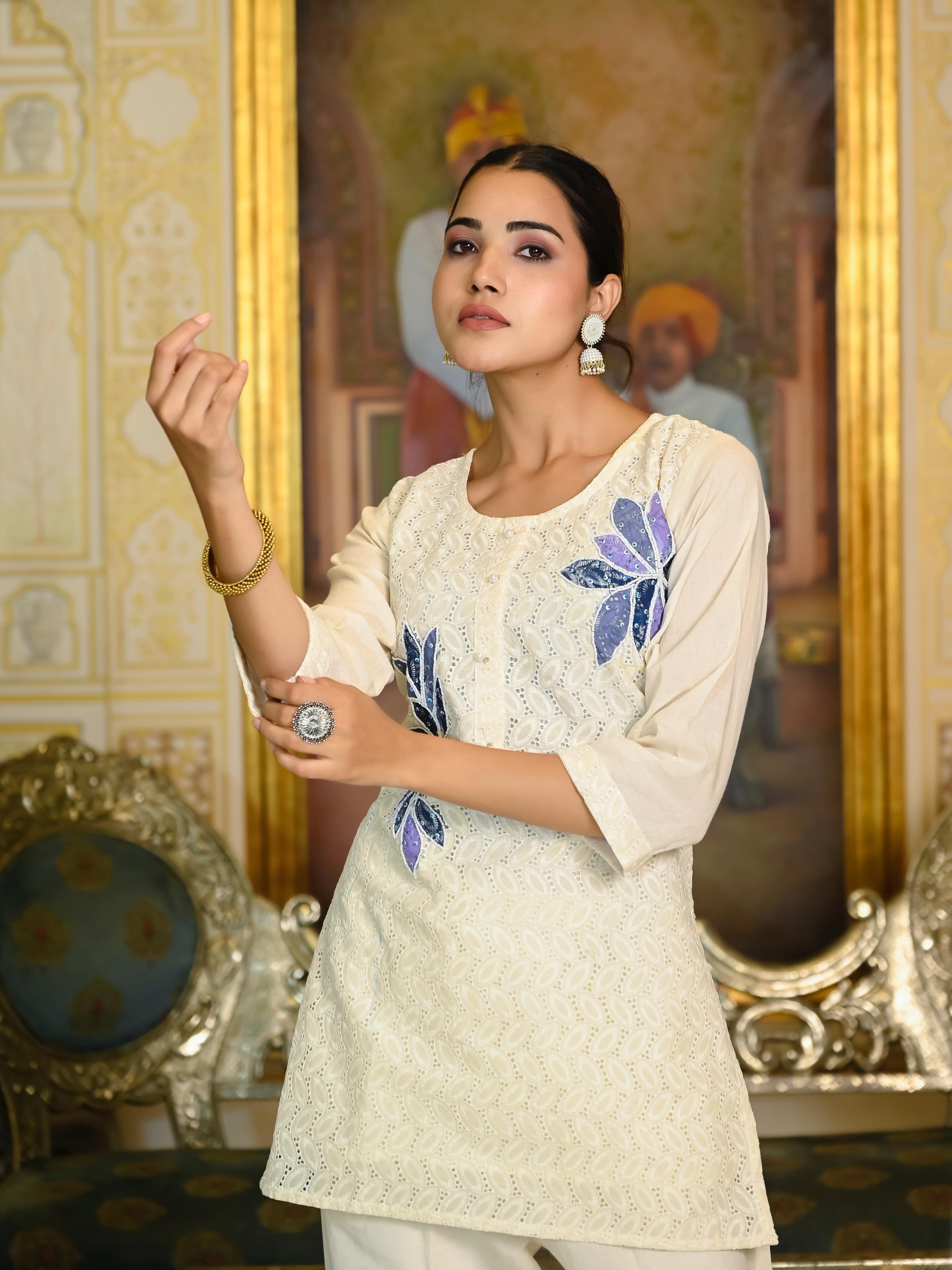 Hakoba Cotton Hand Embroidered Co-ord Set