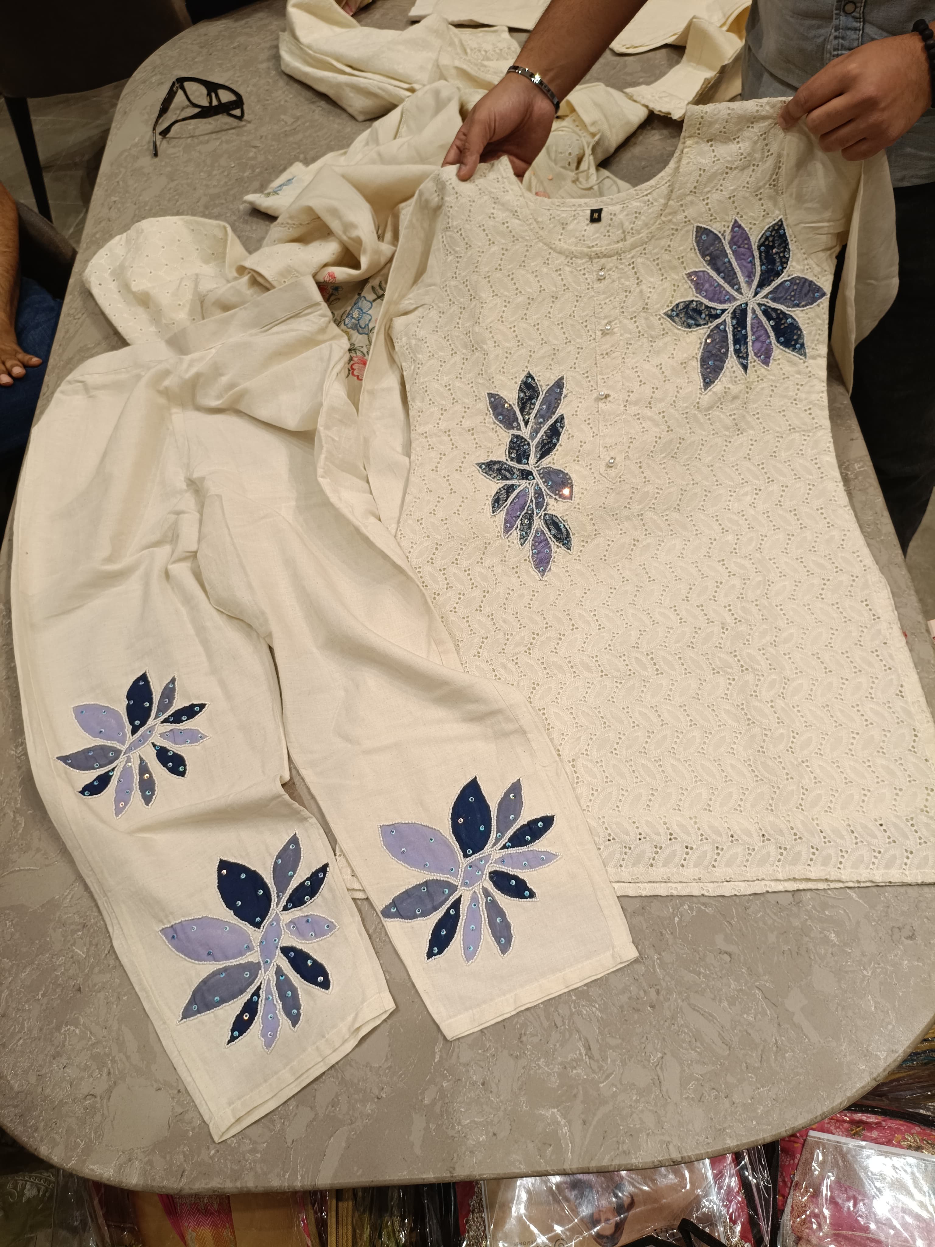 Hakoba Cotton Hand Embroidered Co-ord Set